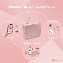 Marklife M1标签打印机，热敏打印机，便携式手持蓝牙迷你标签打印机，支持无线连接，可通过手机App选择多种模板，操作简便，适用于办公室、家庭和企业，USB充电。情人节礼物 - 彩色 - 查看 10