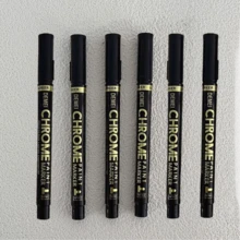 1支2毫米镀铬马克笔，DIY反光涂料马克笔，镀铬金/银色马克笔，适用于签名、汽车造型、艺术工艺，液体镜面马克笔，适用于银色石头、金属、塑料、纸张、模型，返校季必备 - 多色 - 查看 17