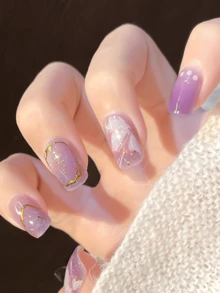 Emi Cured Gel Nail Strips , Clear Base, 20 Pcs Gel Nail Wraps, Stickers, UV Light Required, Salon Quality, Long Lasting,ES20 Cross-Border Wholesale Drop Shipping Red Book Same Style Nail Stickers Nail Stickers For Fingertips