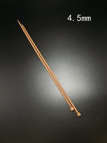 Set de 2 agujas de tejer de bambú apuntadas simples carbonizadas, tallas de 2.0mm a 10.0mm, apropiadas para principiantes y expertos, longitud de 35cm/18 tallas - Bronce - Ver 8