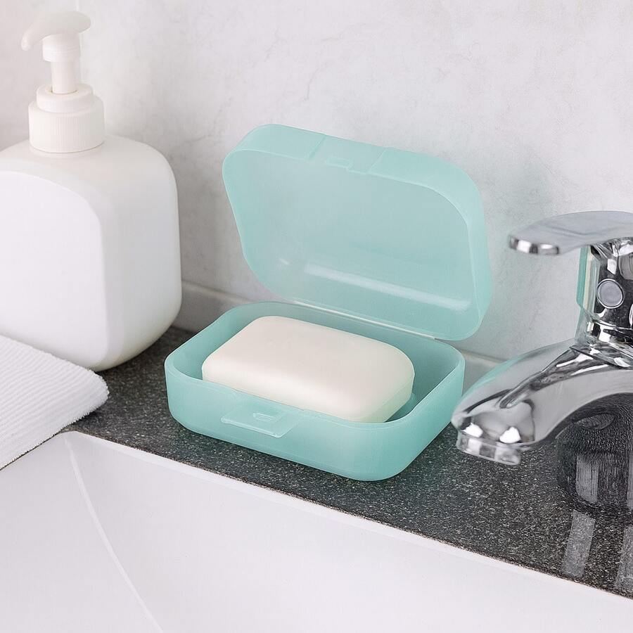 Una caja de jabón portátil e impermeable, jabonera con tapa sellada para el almacenamiento de jabón en el baño y es adecuada para usar en el baño, hoteles, gimnasios, viajes - Multicolor - Ver 1