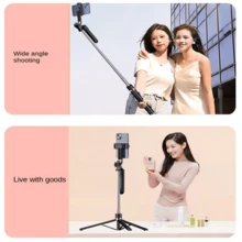 1.7m BSLIUFANG New Tripod With Bluetooth Remote Shutter, Wireless Selfie Stick With Phone Holder - Pink - View 8