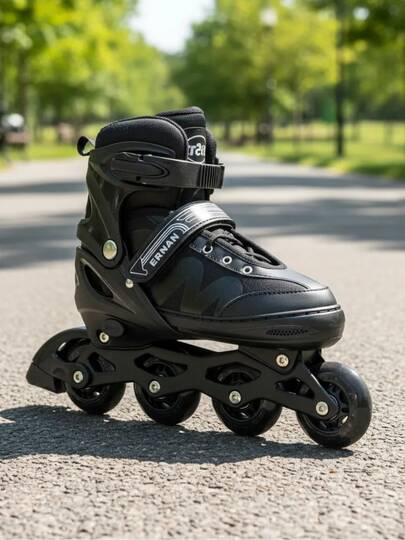 Patines en Línea Ajustables para Niño y Niña con 8 Ruedas de Luces LED - Kit para Principiantes con Triple Protección, Ideal para Regalo al Aire Libre