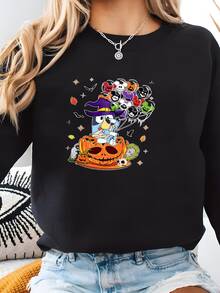 Women Plus Size Sports Sweatshirts - Hitam - View 2
