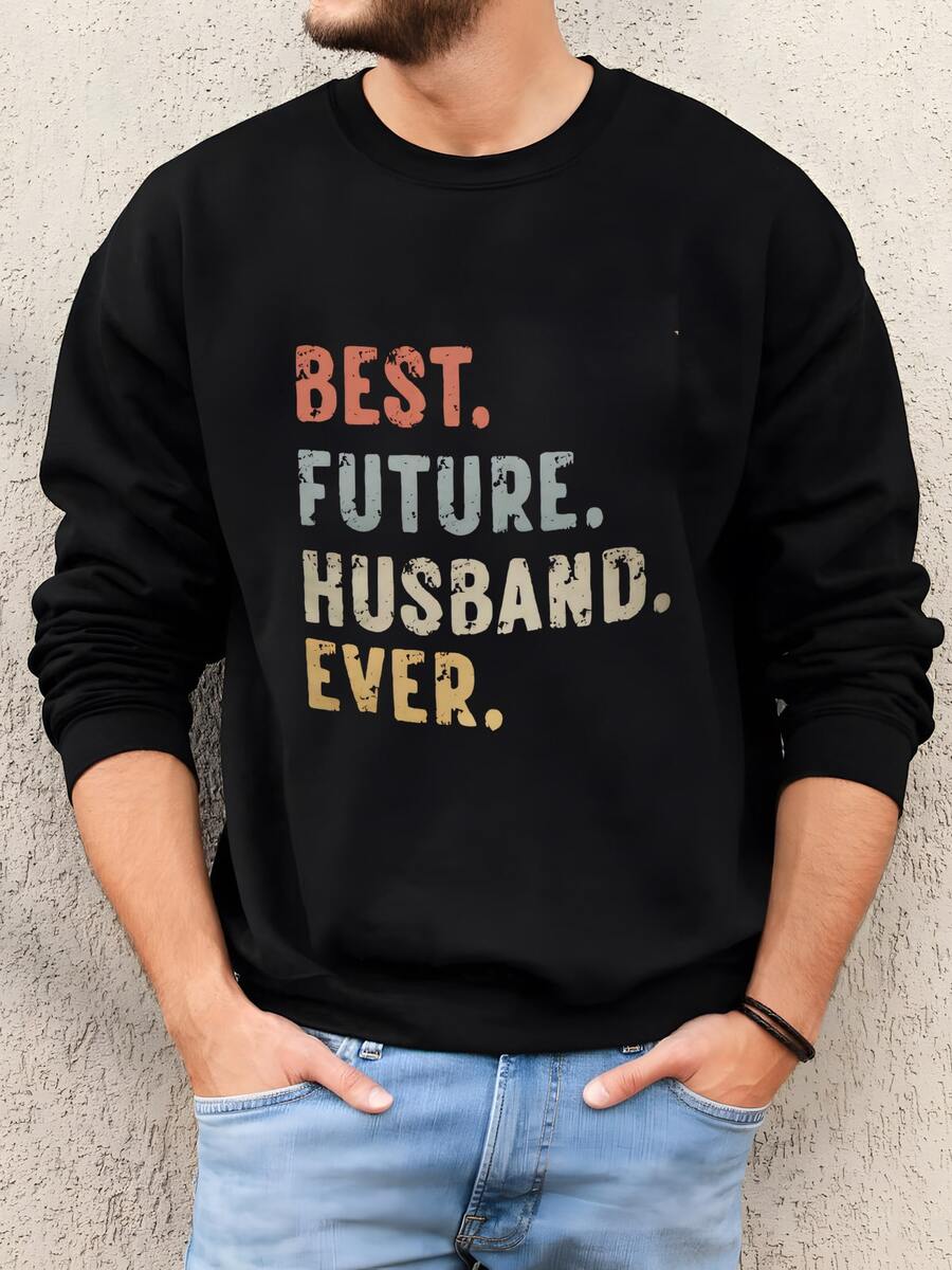 Hombres Camisa De Prometido, Regalo De Compromiso Para Los Hombres, Camiseta Del Futuro Marido, Regalos Para El Prometido, Regalo De Aniversario De Citas, Camisa De Cumpleaños Del Novio, Regalo De Boda Sudadera - Negro - Ver 1