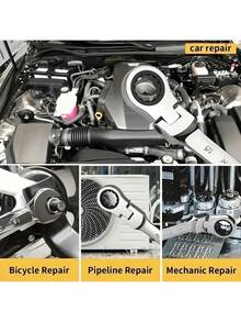 1PC 19mm/10mm Quick Release Ratchet Wrench With Chrome-Vanadium Steel, 72 Toothes Ratcheting Wrench, 180 ° Adjustable Combination Wrenches, Flex Metric Head Ratcheting Wrench Spanner, Easy To Use And Labor Saving Tools, Suitable For For Car Repair, Bike Maintenance, Home DIY Projects , Mechanics Tool Kit - Silver - View 8