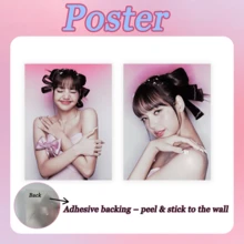 2pcs Lisa Poster, Black/Pink Poster, With Adhesive Backing, Self-Adhesive Poster, 30cm Poster, Includes Hard Paper Packaging, Home Decor Poster, Wall Decor, Birthday Gift, Party Decoration - Multicolor - View 4