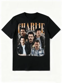 Camiseta de Charlie Swan, Camiseta del equipo Charlie, Billy Burke, Camiseta de Charlie Swan de Crepúsculo - Negro - Ver 6