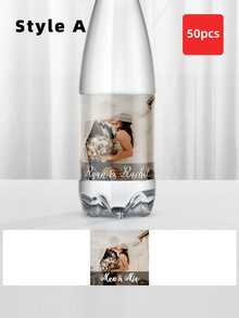 1-50pcs Customized Photo Water Bottle Labels - Personalized Celebration Labels, Custom Name Bottle Tags, DIY Belt Stickers, Suitable For Weddings, Engagements, Birthdays, Anniversaries, As Well As Tea Rooms, Home, Garden, Parties. A Versatile Customizable Gift Idea For Men, Women, Boyfriends, Girlfriends, Groomsmen, Bridesmaids, Newlyweds, Couples, Friends, Ideal For Valentine's Day, Weddings, Engagement Parties. ,Forever Love - Multicolor 2 - View 16