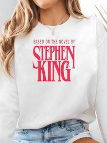 Women Plus Size Sports Sweatshirts - White - View 2