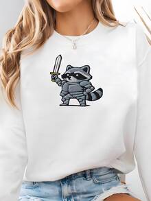 Women Plus Size Sports Sweatshirts - White - View 2