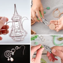 6 piezas Alicates para hacer joyería + 1 caja de almacenamiento de madera, que incluye alicates de punta redonda, alicates de punta plana, alicates de punta afilada, juego de alicates para joyería artesanal con estante de madera, suaves y sin rebabas, adecuados para manualidades con cuentas, exhibición y empaque de alicates de joyería, bandeja de almacenamiento de alicates de joyería, kit de herramientas DIY