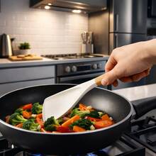 12英寸不粘锅硅胶勺，适用于搅拌、舀取和刮取，黑白两色 - 彩色 - 查看 2