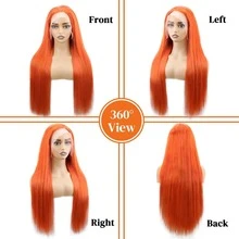 Long Straight S350 13 *4 Lace Front Wigs Pre Plucked Natural Hairline For Women Heat Resistant Hair Cosplay Daily Wear Blended Human Hair Wig 26 Inch - S350 - View 4