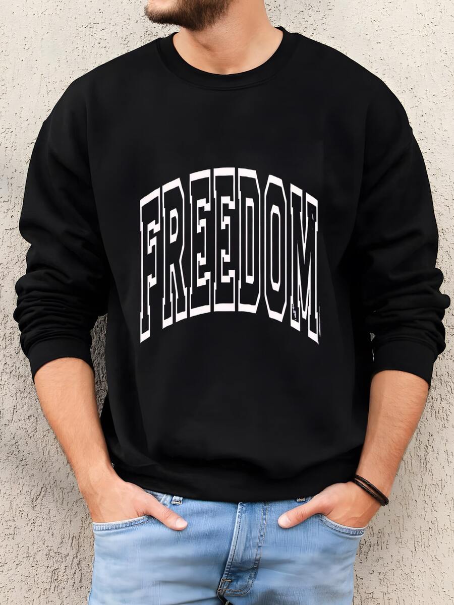 Hombres Camiseta De Libertad: Camiseta Patriótica De Orgullo De Los Estados Unidos Sudadera - Negro - Ver 1