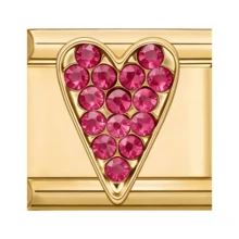 1pc Gold Diamond & Pearl Modular Bracelet Charm Set, Includes Cherry/Heart/Butterfly/Star Elements, Sweet Style DIY Jewelry Supplies