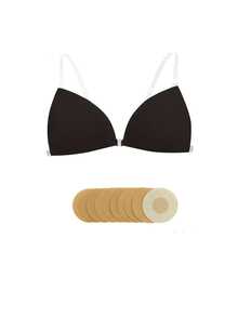 1 Set Strapless Invisible Adhesive Bra, Push-Up & Thickened For Small Chests, Special For Wedding Dresses & Bridal Photos, Breathable Thin Style For Summer