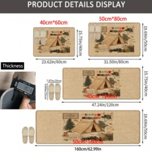 1pc Camping Themed Printed Linen Kitchen Rug, Mat, Bathroom Mat, Doormat, 3D Printed Rectangle Carpet, Suitable For Living Room, Bedroom, Hallway, Bathroom, Laundry Room - Polyester Carpet For Indoor And Outdoor Home Decor - Multicolor - View 11