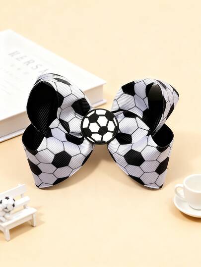 Pinza para el cabello con estampado digital de la serie de la Copa del Mundo, con lazo y flor de burbujas, accesorios para el cabello lindos y coloridos, de moda, adecuados para uso diario, regalos de regreso a la escuela, Día de San Valentín, Día de la Madre, Copa del Mundo, fiesta de cumpleaños