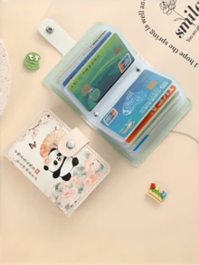 1个可爱熊猫卡包，中国风大容量迷你可爱多卡位一体式卡套，可装身份证、驾驶证、名片 - 彩色 - 查看 4