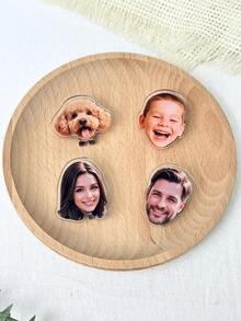 1/3/5pcs Personalized Acrylic Hat Clip With Photo, Customizable With Portrait/Pet Image, Fun Gift, Children's Growth Souvenir, Hat Accessory, Suitable For Hats, Clothing, Golf Bags, Hats, Sun Hats, Belts, Golf Accessories, Ideal Gift For Boyfriend/Kid/Girlfriend/Parents/Family/Friends/Lover/Dog Lover - Suitable For Back To School/Anniversary/Valentine's Day/Father's Day/Mother's Day/New Year.