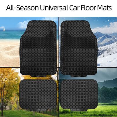 Set de 4 covorașe auto universale - impermeabile, antiderapante, ușor de curățat. După primire, vă rugăm să le așezați într-o zonă ventilată timp de 1-2 zile, iar mirosul se va disipa.