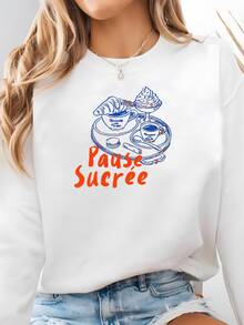 Women Sports Sweatshirts - White - View 2