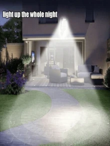 Luz solar para exteriores de 8000W, 12000lm, batería de ión de litio de 4500mAh, carga con panel solar, iluminación toda la noche, con sensor de movimiento, 3 modos de iluminación, adecuada para hogar, patio, garaje, calle exterior, iluminación comercial - 504/360/336/300/240/180/168 LED - Q6 - Ver 7