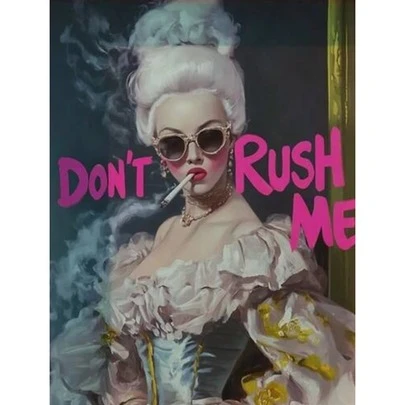 5D Diamond Painting Kit - Don't Rush Me Painting Bold Pop Art,Round Diamond Embroidery, DIY Full Diamond Mosaic Craft, Canvas Material, Frameless Wall Decor, Suitable For Living Room, Entrance, Corridor