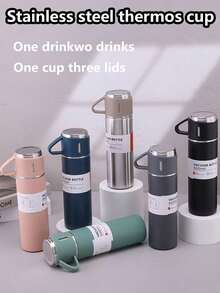 Bộ 3 bình giữ nhiệt bằng thép không gỉ, kèm hộp quà, bình nước nóng hai lớp chống rò rỉ, giữ ấm/lạnh trong nhiều giờ, thích hợp cho đạp xe, du lịch bụi, văn phòng, ô tô, trường học, tiệc tùng, cắm trại, v.v. - Nhiều màu - Xem 2