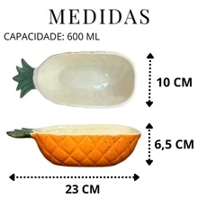 Pineapple-Shaped Decorated Bowl, 700ml, Made Of Glazed Ceramic, For Eating Fruit. - trái cam - Xem 4