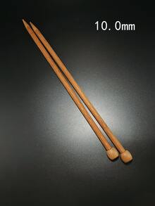 Set de 2 agujas de tejer de bambú apuntadas simples carbonizadas, tallas de 2.0mm a 10.0mm, apropiadas para principiantes y expertos, longitud de 35cm/18 tallas - Bronce - Ver 19