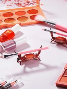 2个日式创意可爱螃蟹笔筒，化妆品收纳架，返校/毕业礼物，办公室家居店铺配件架（红色） - 彩色 - 查看 7