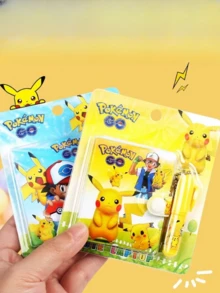 2/4/8pcs Pokemon Pocket Monster Notebook With Pen, Spiral Bound Memo Pad, Student Gift, Suitable For Holidays, Parties, Small Gifts (Pen And Notebook Are Random Combination) - Multicolor - View 2