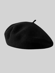 1 chiếc mũ beret len màu trơn, mũ len mùa đông đa năng dành cho nữ, kiểu dáng nghệ sĩ cổ điển. - Nhiều màu - Xem 13