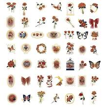 50 miếng dán hoa sáng tạo, hình dán hoa dùng để trang trí sổ tay, máy tính xách tay, ốp điện thoại, album ảnh, ván trượt, tủ lạnh, đàn guitar, quà tặng sinh nhật, tiệc tùng, ngày lễ tình nhân, Giáng sinh và các dịp lễ khác. - Nhiều màu - Xem 9