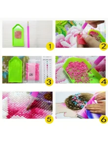 1 Pc Diamond Painting Set, Modigliani Style Clouds And Women, Diamond Hand-Painted Set, Artist Home Gift, Full Diamond Diy Wall Art, Mosaic Art, Home Decor Craft Set, Ideal Holiday Gift - Multicolor - View 8