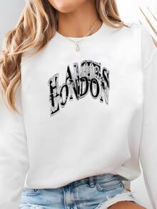 Women Plus Size Sports Sweatshirts - White - View 1