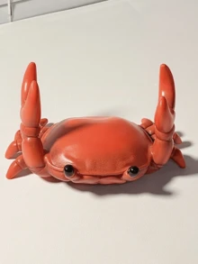 1pc Cute Crab Holding Pen Holder, Japanese Creative Crab Pen Stand Desk Organizer, Gift For Back To School Or Graduation - Red - View 3
