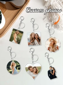 Pack Acrylic Photo Frame Keychains With Split Ring - Transparent Blank Picture Key Rings - Ideal Gift For Family & Friends - Suitable For Weddings, Birthdays, Anniversaries, Graduations - Versatile Celebration Keyring Favors For Christmas, Halloween, New Year, Valentine's Day Office Desk Supplies Customized Gifts Couple Gift Gifts For Boyfriend Room Decor Valentine's Day Home Decor Valentine's Day>Gift - Multicolor - View 1
