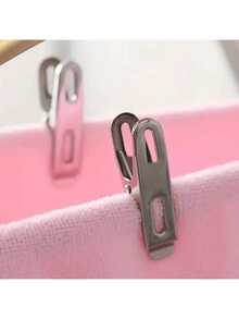 20pcs Stainless Steel Non-Slip Clips, Suitable For Hanging Clothes And Fixing Objects - Silver - View 6