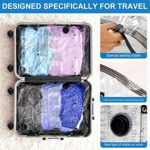 Travel Vacuum Bags With Portable Electric Pump, 12 Combo (3XL/3L/3M/3S) Compression Packing Seal Cubes For Clothing Suitcase Luggage Organizer, Space Saver Clothes Storage Bags - 黑與白 - 查看 4