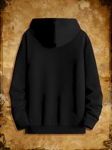 Men's Black Hoodie Built For Buckets Born With Drip Basketball Sweatshirt Streetwear Fashion Hooded Pullover Casual Wear For Men Sporty Style Athletic Apparel - 黑色 - 查看 2