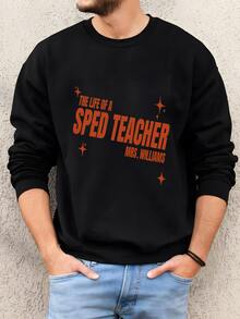 Hombres La Vida De Una Camisa De Profesor Sped ®, Camisa Personalizada Especial Ed, Camiseta De Conciencia Del Autismo, Camiseta Del Equipo Iep, Regalo De Vuelta A La Escuela Sudadera - Negro - Ver 1