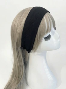 Diademas anchas negras para mujeres antideslizantes - Bandas para el cabello suaves acanaladas elásticas para yoga, entrenamiento, correr - Accesorios para el cabello elásticos gruesos para uso diario, spa, lavado de cara