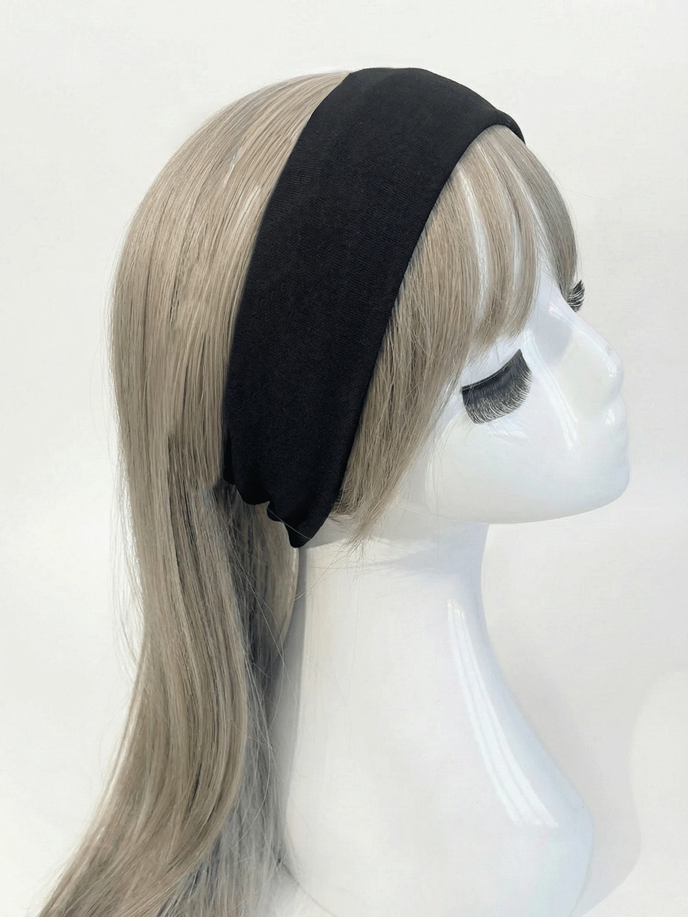 Diademas anchas negras para mujeres antideslizantes - Bandas para el cabello suaves acanaladas elásticas para yoga, entrenamiento, correr - Accesorios para el cabello elásticos gruesos para uso diario, spa, lavado de cara