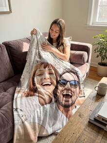 1 Peça Cobertor Personalizado com Foto, Cobertor Personalizado com Foto, Foto da Família, Foto de Animais de Estimação, Personalização de Foto de Casal, Adequado para Dia das Mães, Dia dos Pais, Dia dos Namorados, Carnaval, Páscoa, Ação de Graças, Dia da Mentira, Volta às Aulas, Cobertor para Soneca no Escritório, Cobertor Personalizado Pessoal, Durável, Respirável, Leve, Lavável, Engraçado, Fofo, Amor, Macio, Confortável, Elegante, Simples, Personalizado, Único, Presentes Ideais para Ele, Cobertores Personalizados, Momentos em Família