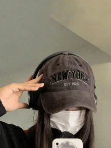 2pcs Vintage Embroidered Adjustable Hats, Unisex, Suitable For All Seasons, Spring, Summer, Autumn, Winter, Ideal For Valentine's Day, Wedding, Christmas, Back To School, Father's Day, Outdoor Sports & Travel, Sun Protection, Versatile Gift, Customizable Trucker Cap In Black, Pink, Purple, Yellow, Casual Headwear, Men's Hats - Black+Gray - View 5