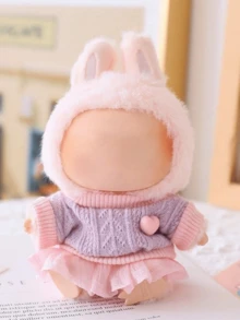 1pc Outfit - Party Dress With Heart Sweater And Bear Logo Hat, Perfect For Back To School, Dolls' Wardrobe Refresh, - Multicolor - View 9