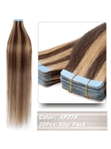 20Pcs #60 Blond Tape In Human Hair Straight Extensions For Women Remy Human Hair Tape In Hair Extensions 50g